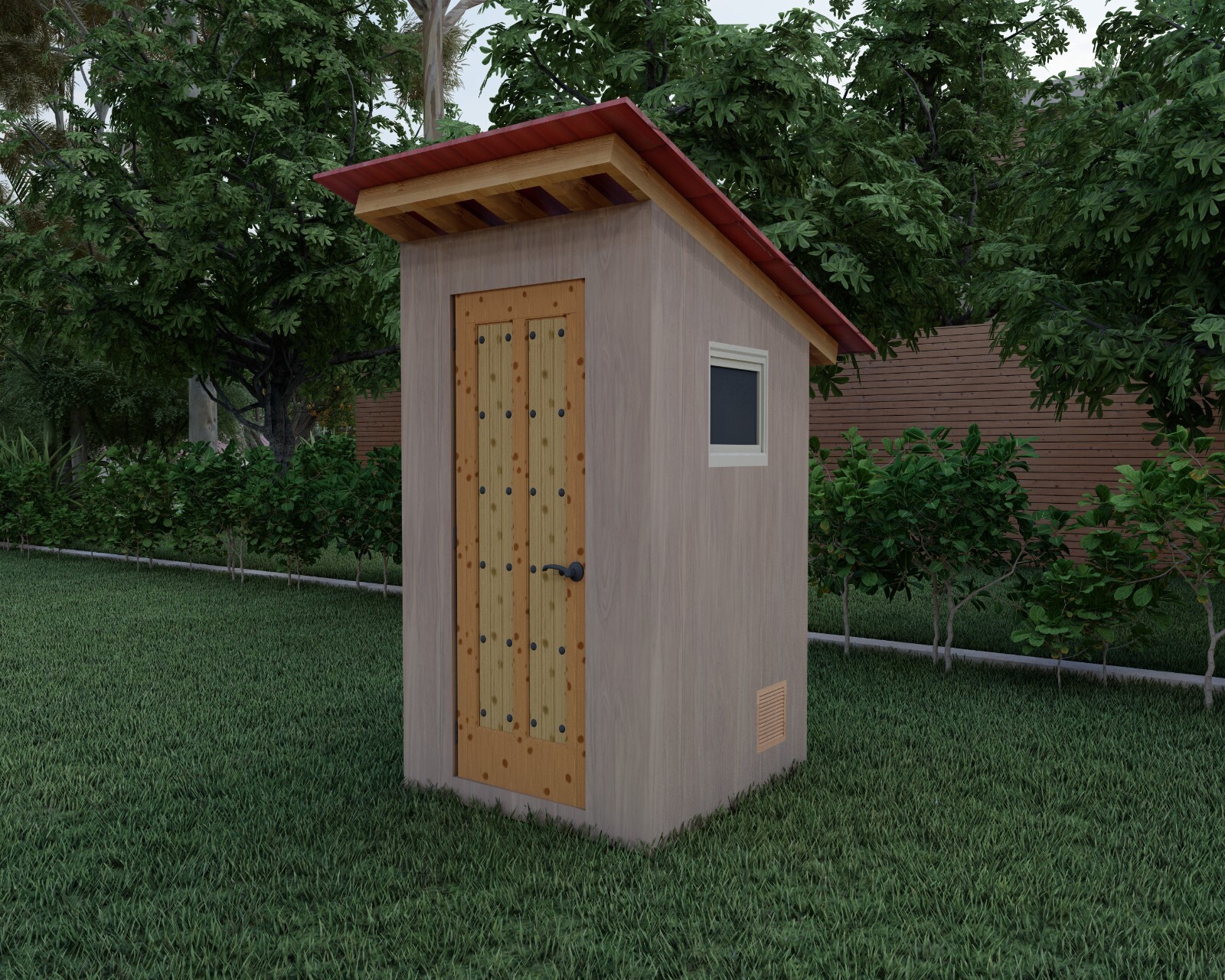 4×4’ Outhouse Wood Construction Plans – Floor Plan, Framing Plan, Section