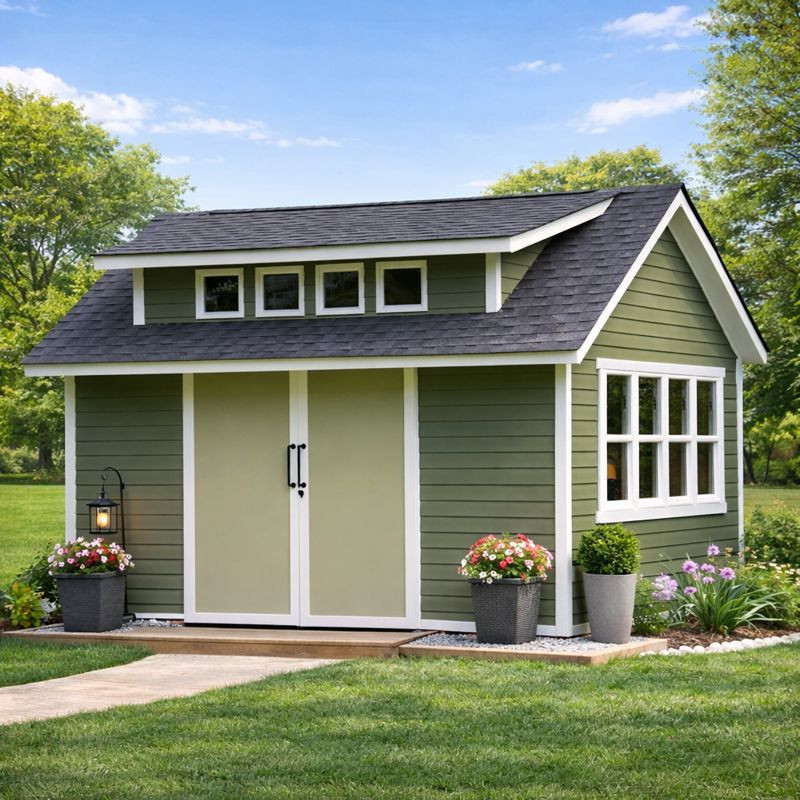 12×16 Modern Gable Shed Plans ,Backyard Storage Blueprints
