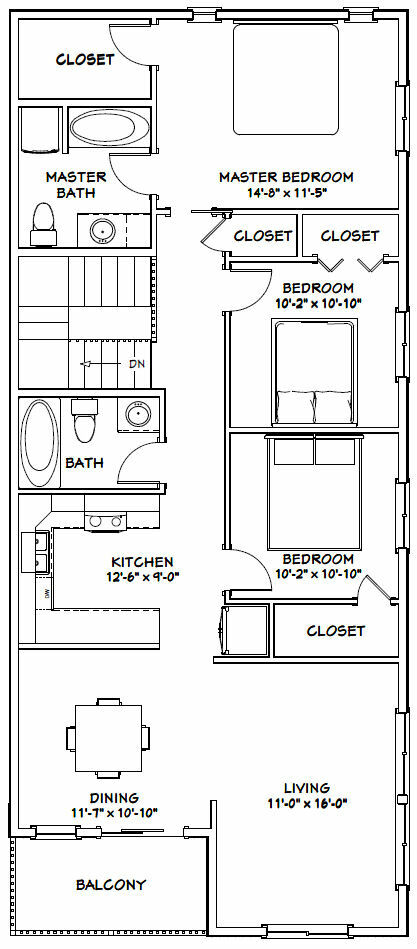 60×50 Apartment with 2-Car 2-RV Garage – PDF FloorPlan – 1,703 sqft – Model 1E