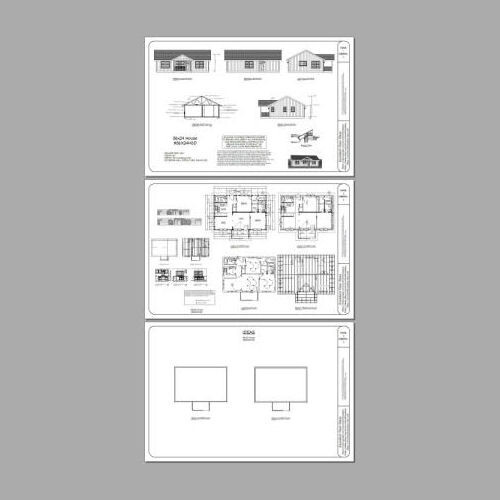 36×24 House — 2 Bedroom 2 Bath — 864 sq ft — PDF Floor Plan — Model 8D