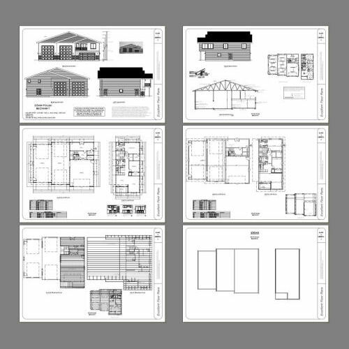60×44 Apartment with 2-Car 2-RV Garage – PDF FloorPlan – 1,415 sqft – Model 1