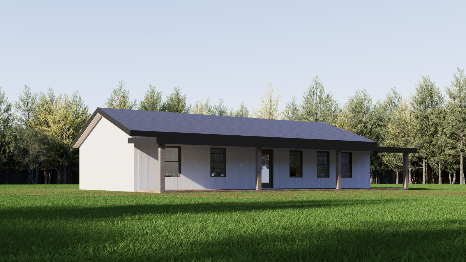 House Plan, Barndominium, 4 Bedroom 2 Bath with Porch, 1500 sf | PDF DOWNLOAD