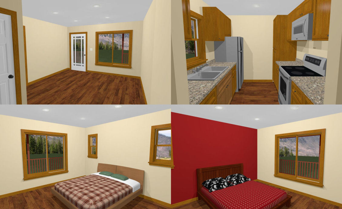 36×24 House — 2 Bedroom 2 Bath — 864 sq ft — PDF Floor Plan — Model 3A