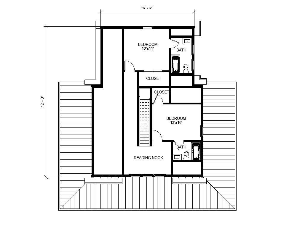 Cottage Farmhouse Plan 3 bed 3.5 bath (51’x48′) Custom House Plans and Blueprint