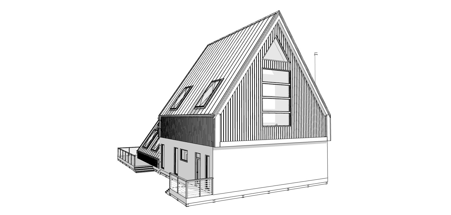 35’x65′ 4 Beds, 4 Bath Double A-Frame Architectural Build Plans PDF Download