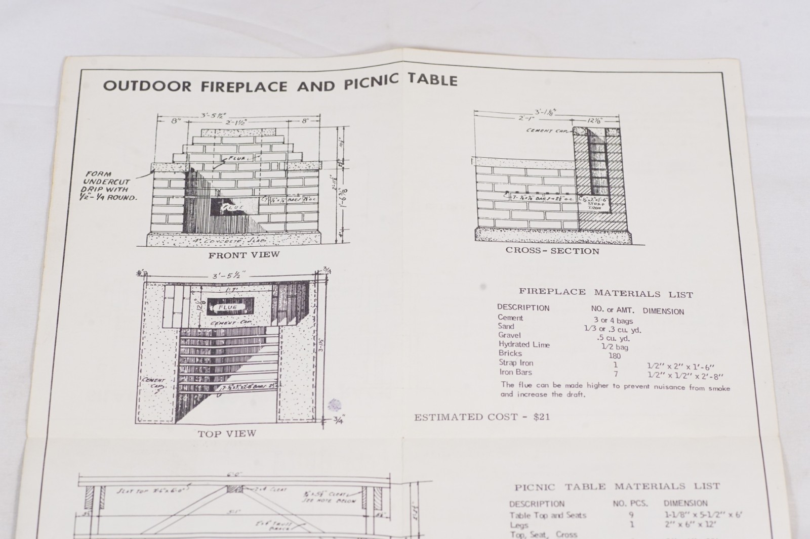 Vintage New Holland Grassland Plan Service Picnic Table Plans Blueprint