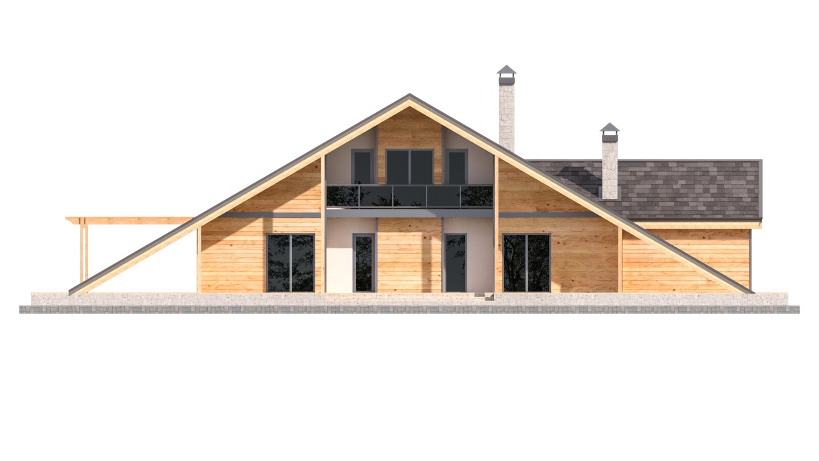 100’x54’ 4-Beds 4-Baths Charming A-Frame Architectural Build Plans PDF Download