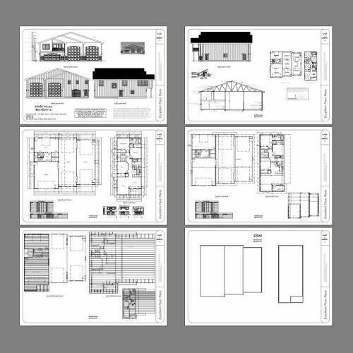 60×50 Apartment with 2-Car 2-RV Garage – PDF FloorPlan – 1,703 sqft – Model 1G