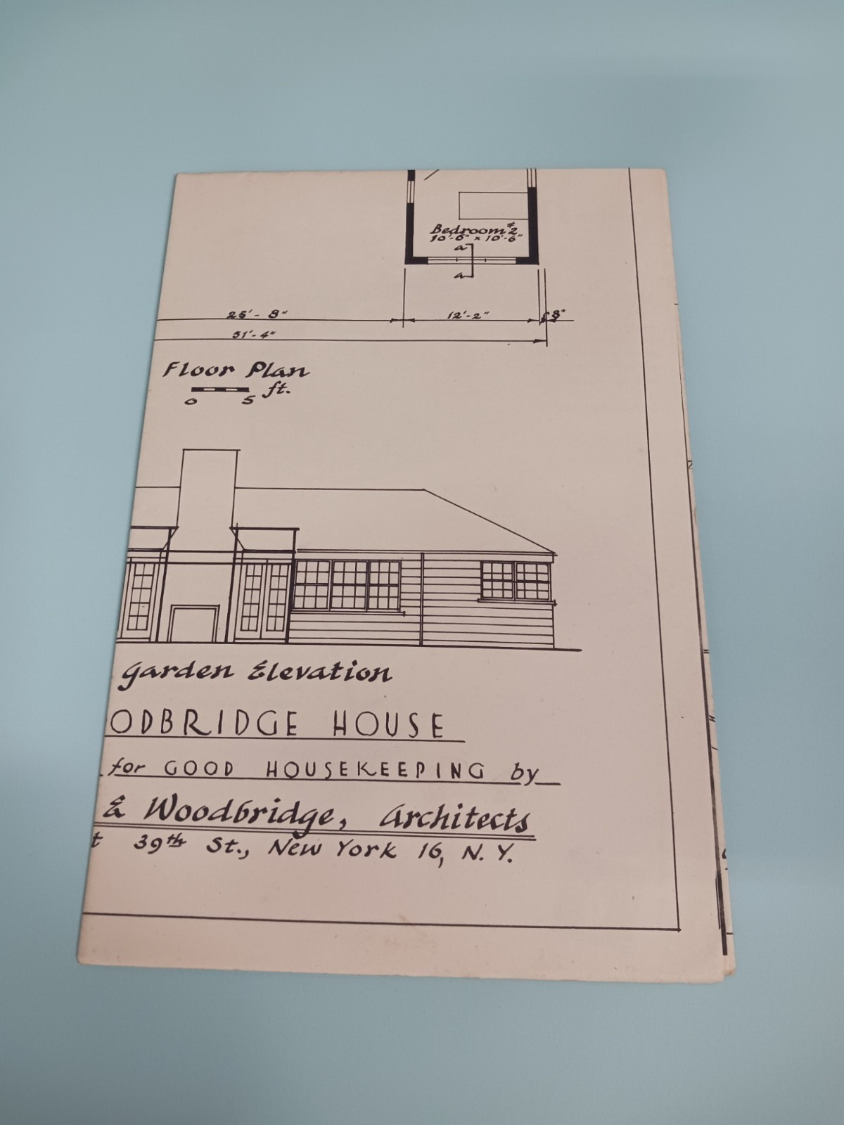 VTG 1950s Adams & Woodbridge House Good Housekeeping Floor Plan MCM Cottage