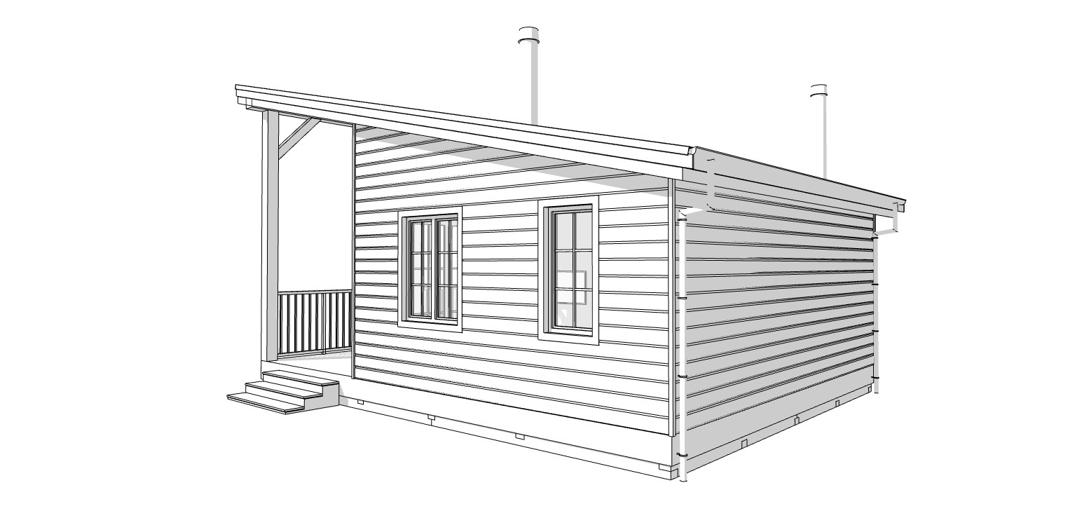 Cozy Charming Tiny House 1 Bed, 1 Bath Architectural Build Plans PDF Download
