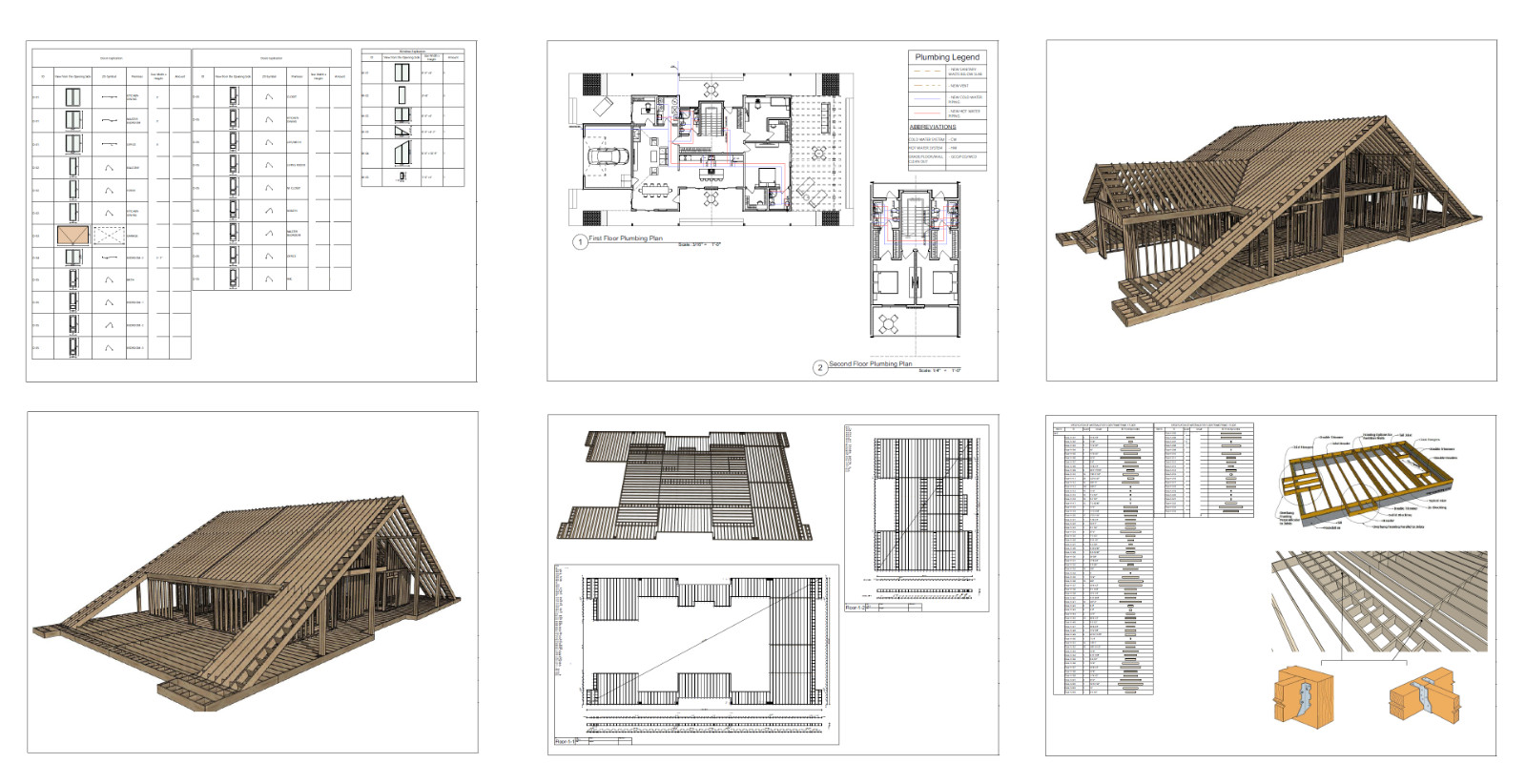 100’x54’ 4-Beds 4-Baths Charming A-Frame Architectural Build Plans PDF Download