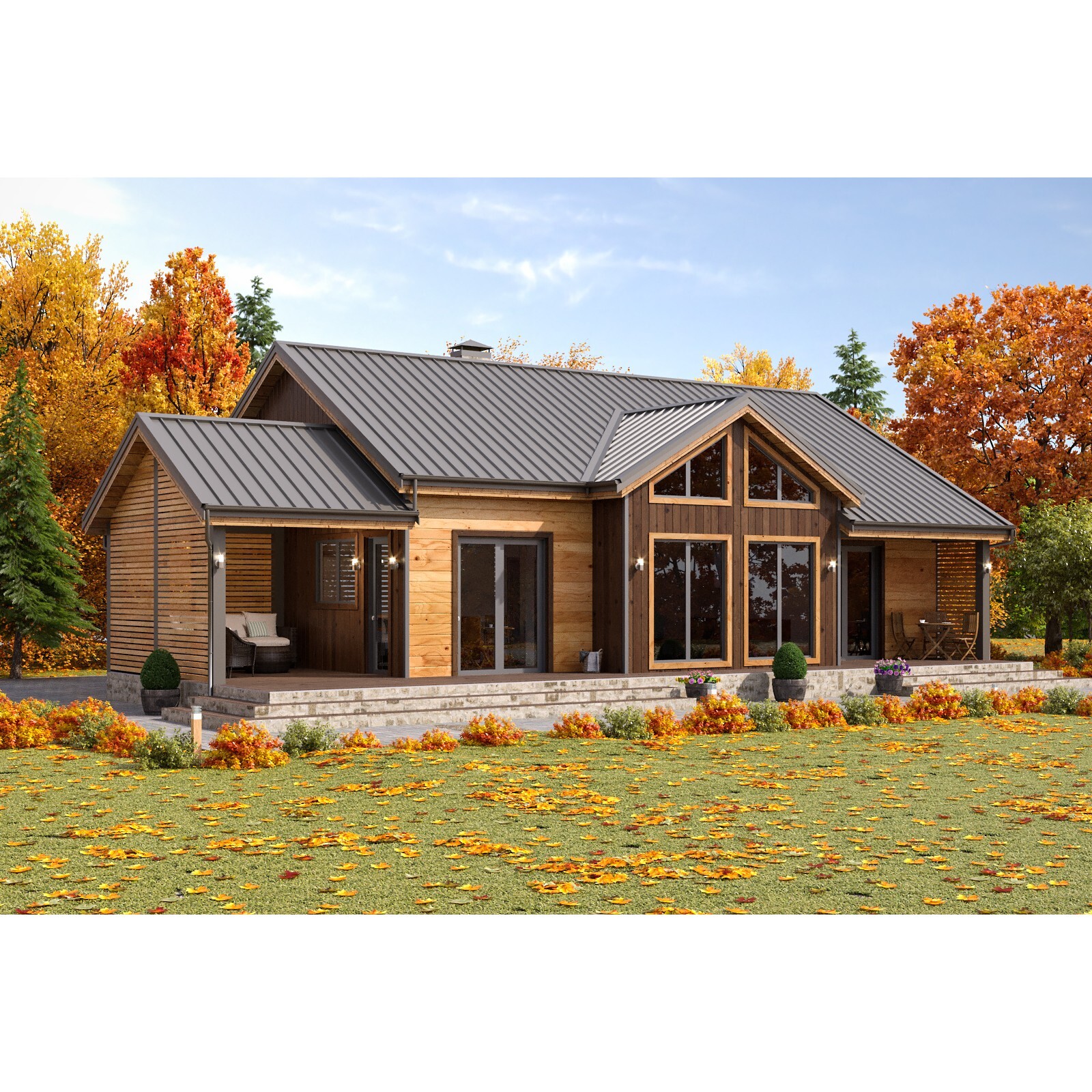 Charming backyard cabin 3 Bed, Bath Architectural Build Plans PDF Download