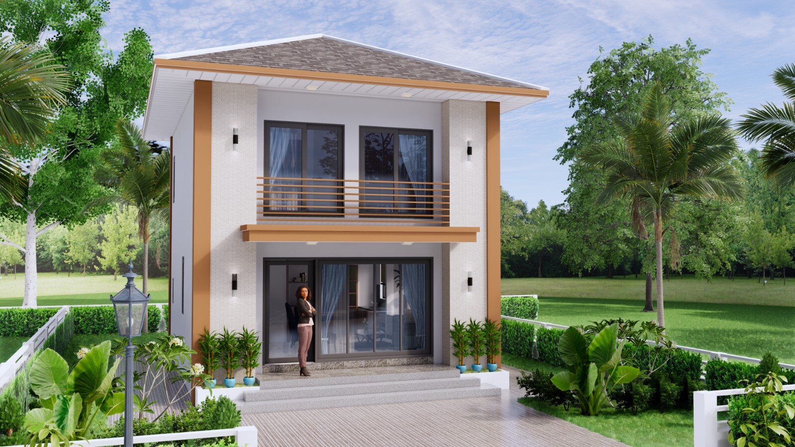 20×24 Feet House Plans 6×7.5 Meter 2 Bed 1 Bath Hip Roof PDF Plan (A4 Hard Copy)