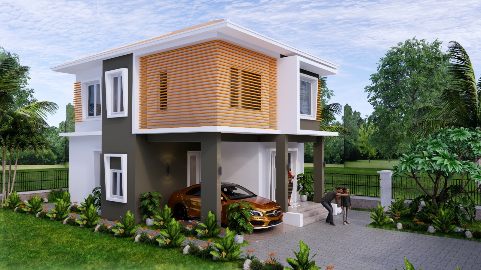 20×30 Feet Small House Plan 6×9 Meter 3 Beds 3 Baths Hip Roof PDF (A4 Hard Copy)