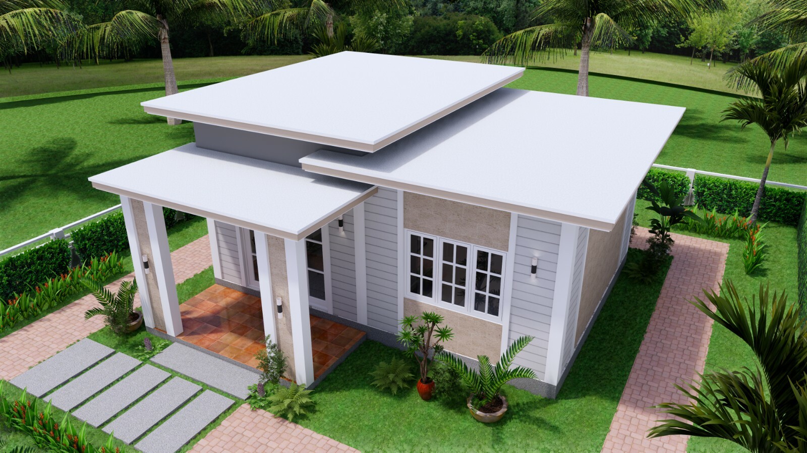 Small Granny Plans 7×7 Meter 23×23 Feet 1 Bed 1 Bath Flat Roof PDF A4 Hard Copy