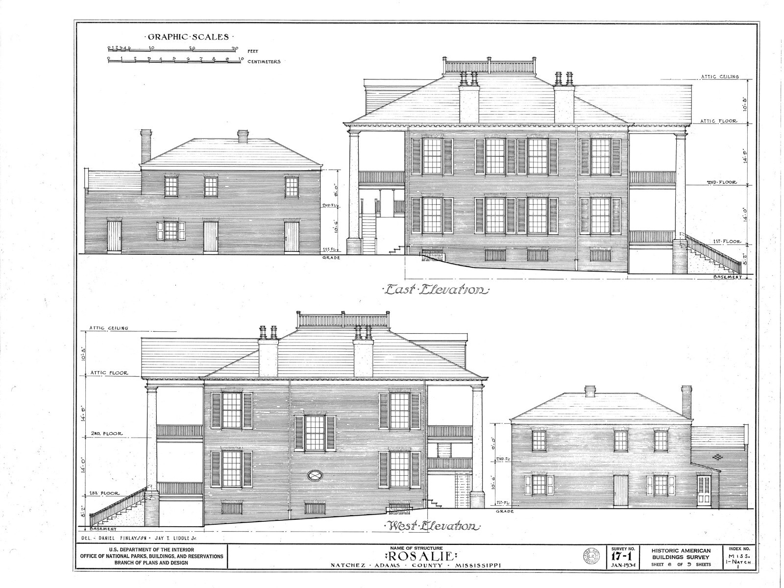Rosalie, Natchez Southern Style Antebellum Mansion, architectural house plans