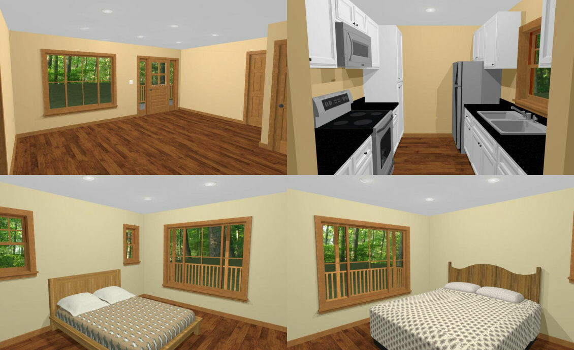 46×24 House – 2 Bedroom 2 Bath – 1,104 sqft – PDF Floor Plan – Model 1A