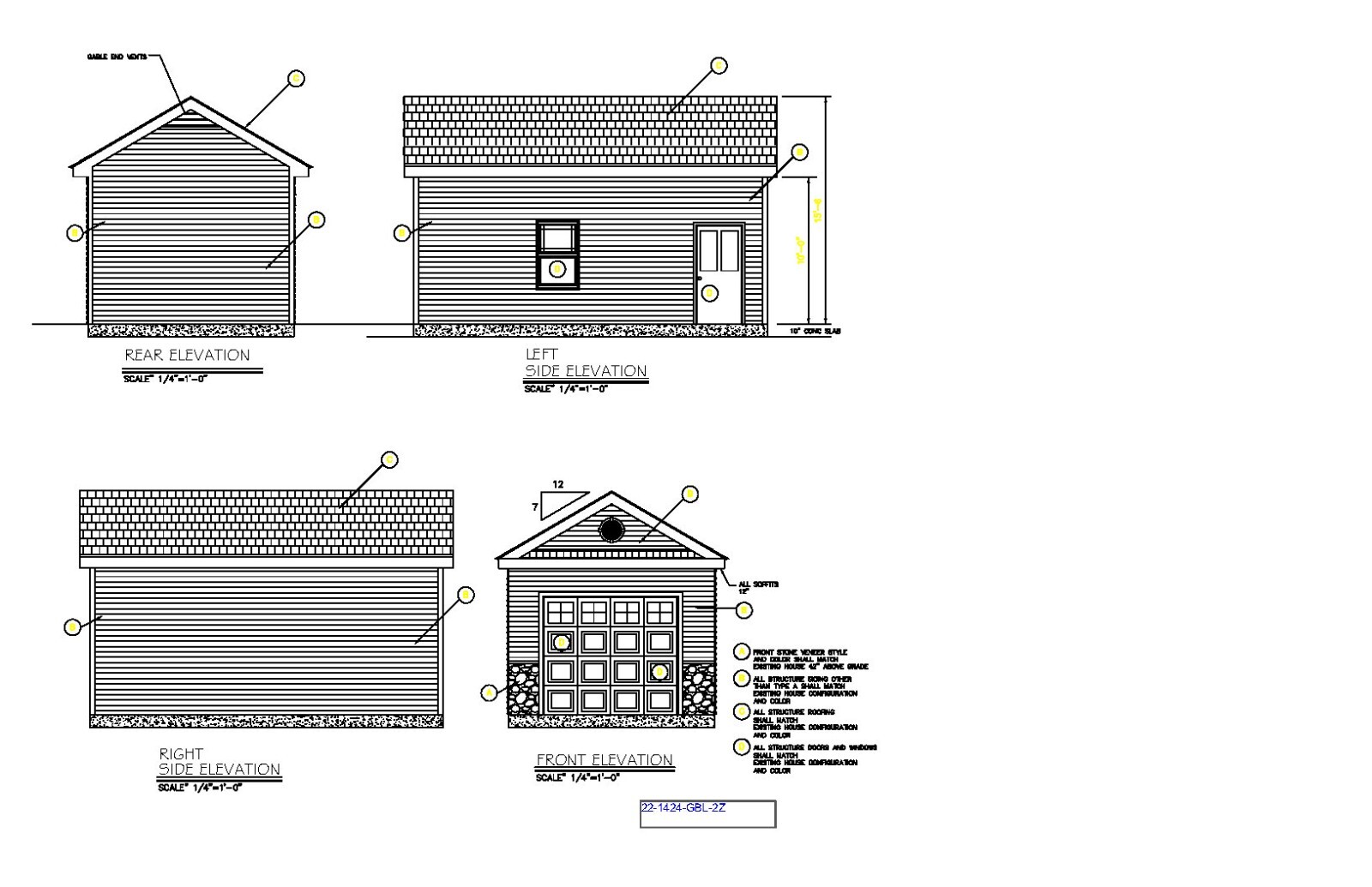 14’X24′- 24’X14′ ONE CAR GARAGE PLANS GABLE ROOF GARAGE PLAN 22-1424-GBL-2Z