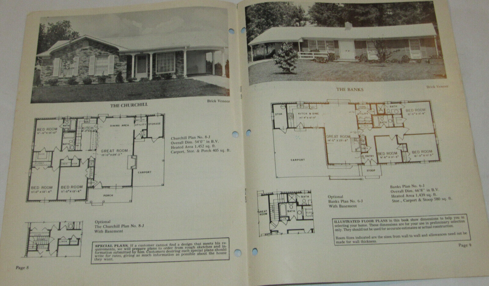 VTG 1970s ’16 HOMES FOR FAMILY LIVING-GREAT ROOM’ CATALOG OF HOUSE PLANS/LAYOUTS