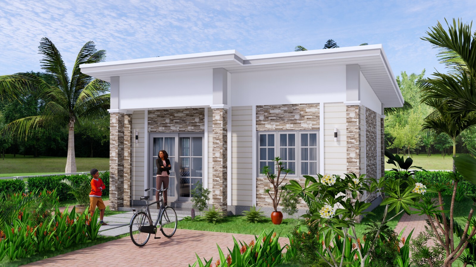 Small House Design 7×7 Meter 23×23 Feet 1 Bed 1 Bath Shed PDF (A4 Hard Copy)