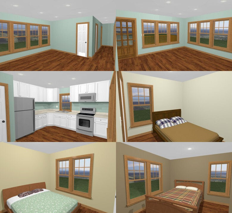 28×36 House — 3 Bedroom 1 Bath — 1,008 sq ft — PDF Floor Plan — Model 1I