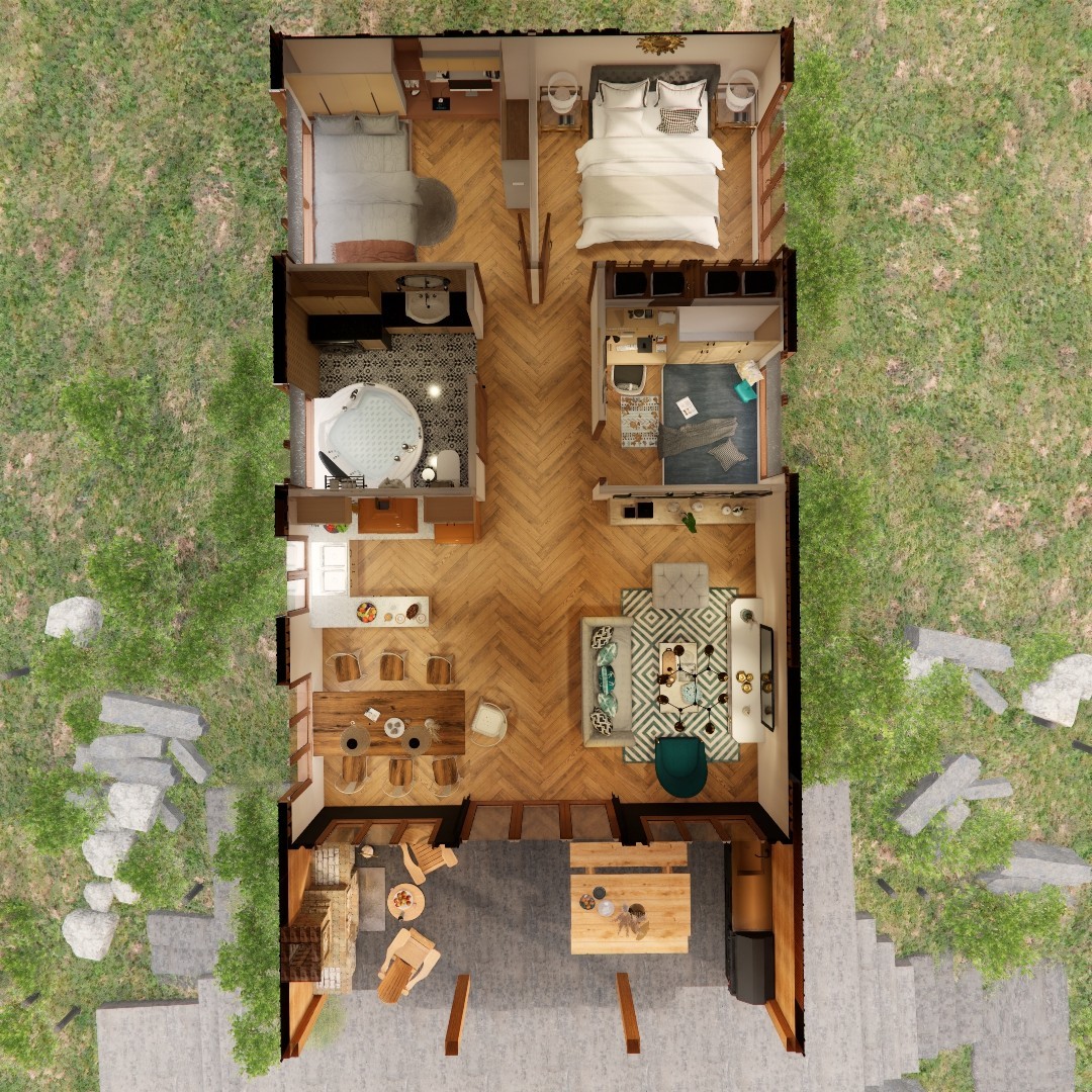 Container house plans – 3 bedrooms – 1 bathroom – Digital PDF File