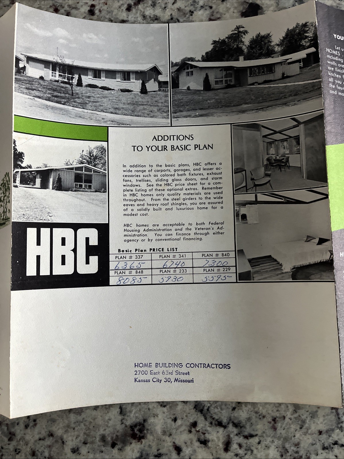 Vintage 1959 Luxury MCM Home Plan Catalog Prices Home Building Contractors KC MO