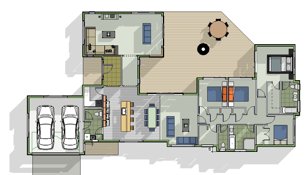 4 Bedroom Floor Plan: 2165 SF, 2 Bath, 2 Car Garage (Digital Download)