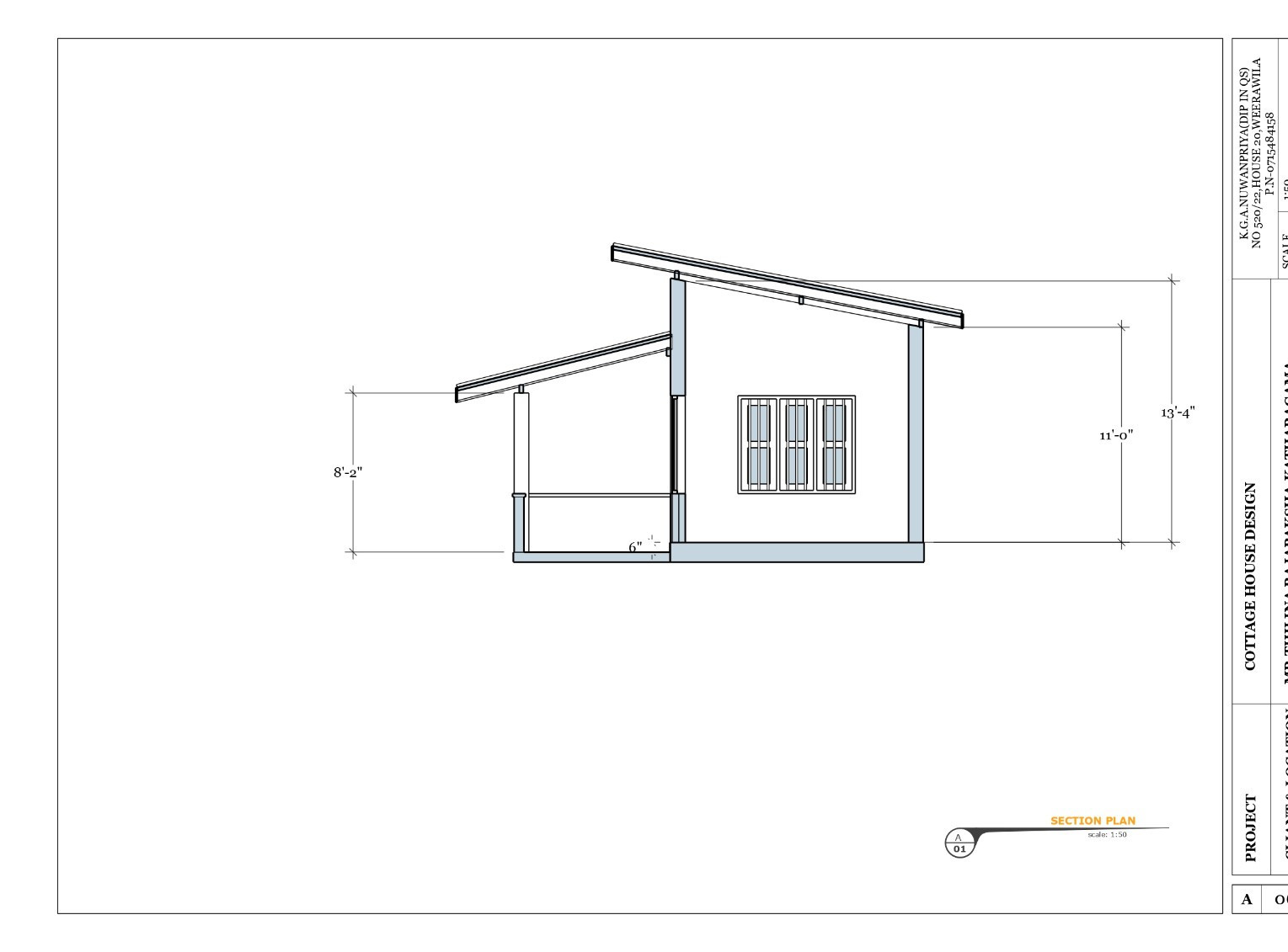 24’x13′ Cottage House Drawing & 3d images with pdf Blueprints