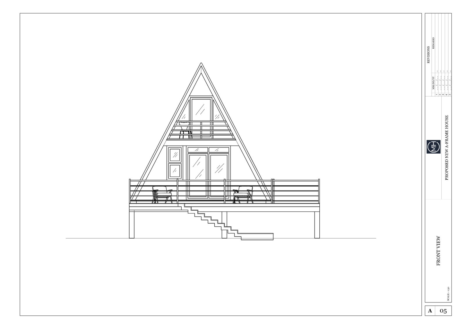 Modern A-Frame Cabin House Plan With AutoCAD File And PDF For Blueprint Plans
