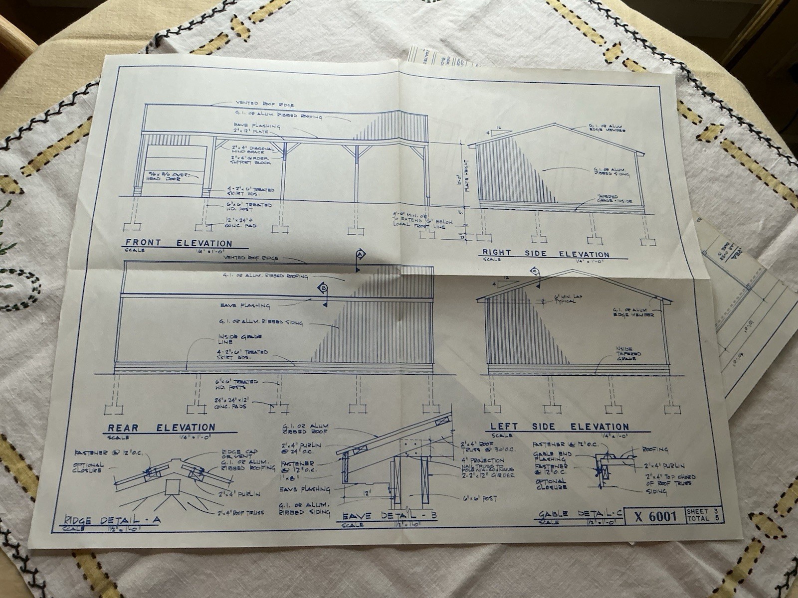 DIY Pole Building Barn EQ Shelter 24’ X 40’ X 10’ Plans, Material List NOS NPS