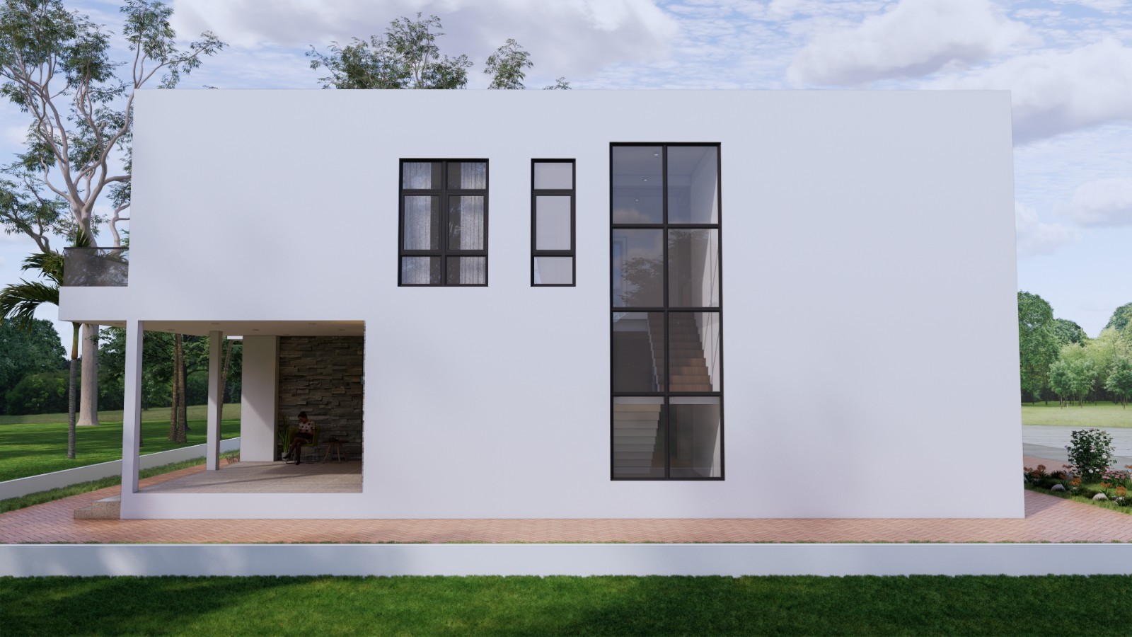 39×49 Feet Modern House Plan 12×15 Meter 5 Beds 6 Baths Flat Roof (A4 Hard Copy)