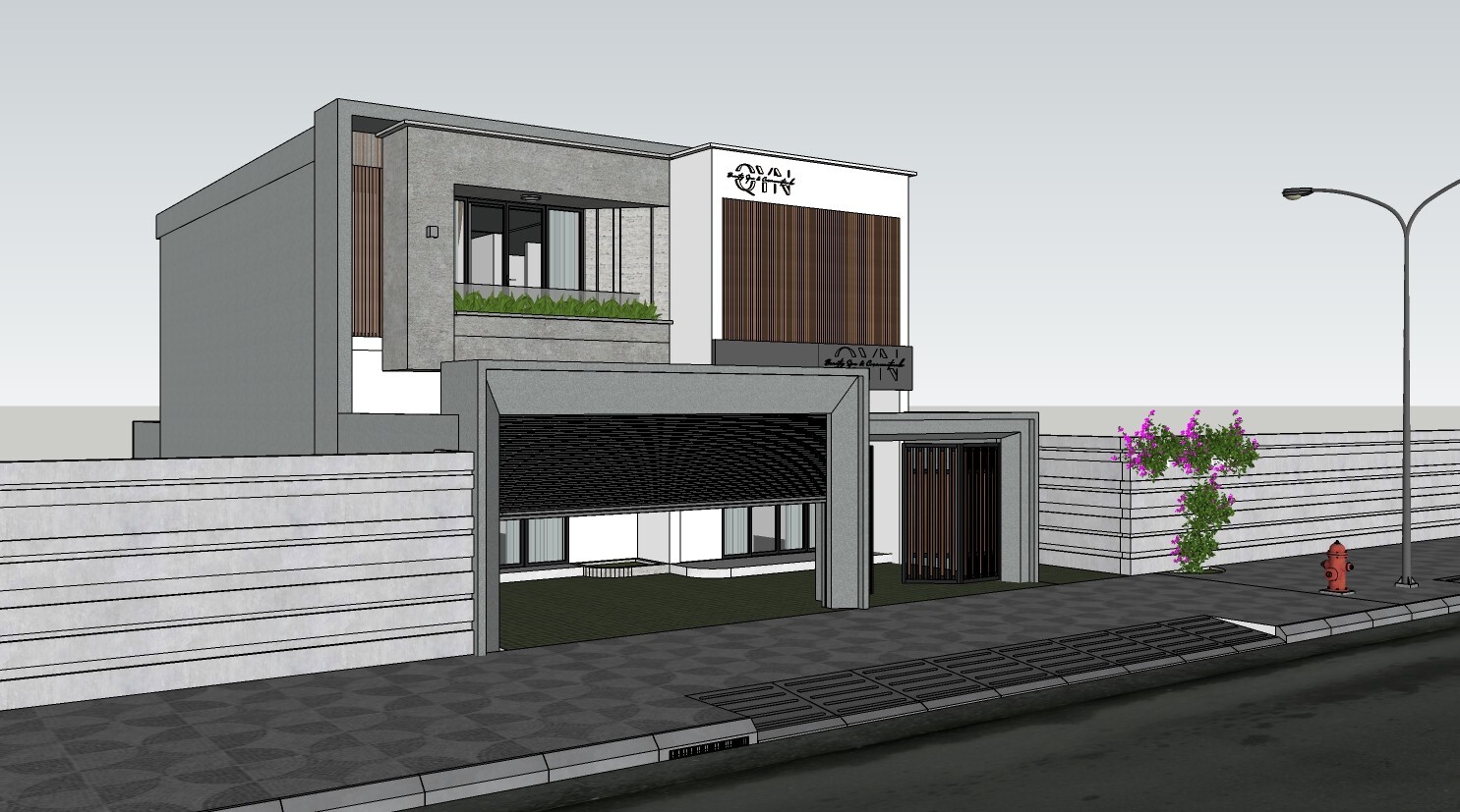 Modern Box House 3D Model | 2-Storey Villa | SketchUp + PNG Render | Mee Studio