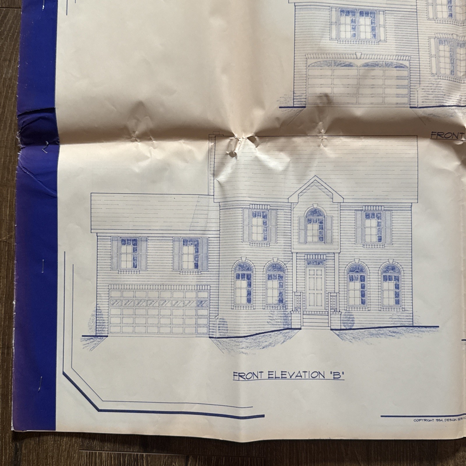 2-Story Colonial Gable-Front House 3 Bed 2.5 Bath 14page ORIGINAL Blueprint 1994