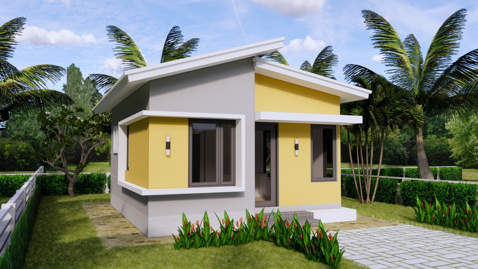 18×21 Feet Small House Plans 5.5×6.5 Meter 1 Bed 1 Bath Shed Roof (A4 Hard Copy)