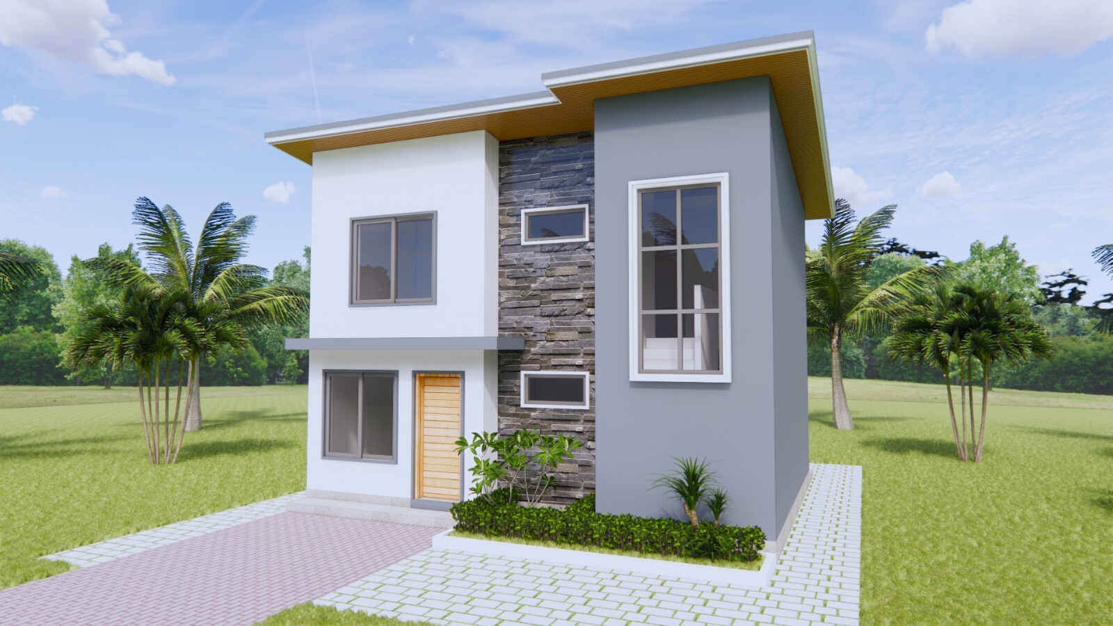 Small House Plan 26×20 Feet 8×6 Meter 3 Bed 2 Bath Shed PDF Plan (A4 Hard Copy)