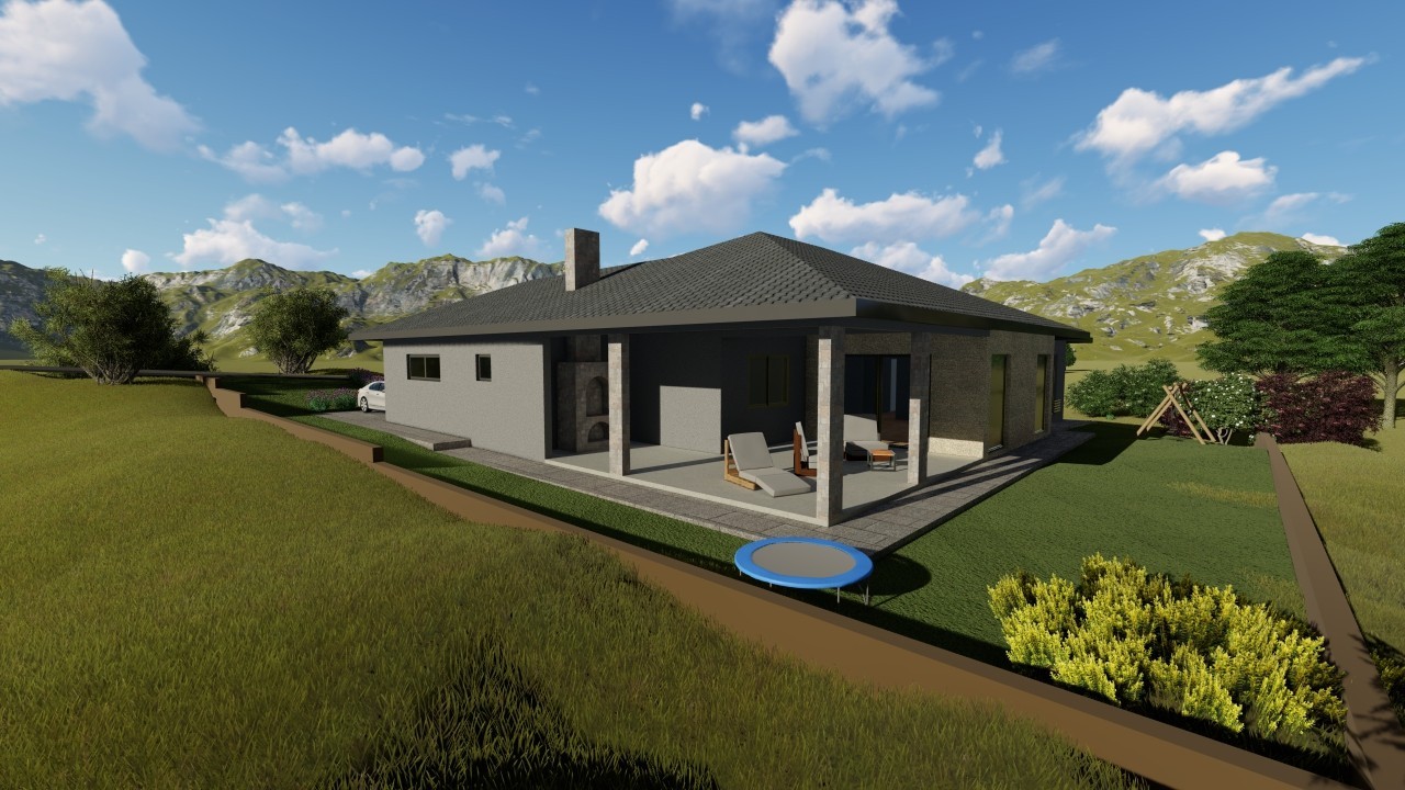 Modern 3 Bedroom 1.5 Bathroom House Floor Plans Blueprints CAD, 1953SQFT/181.4m2