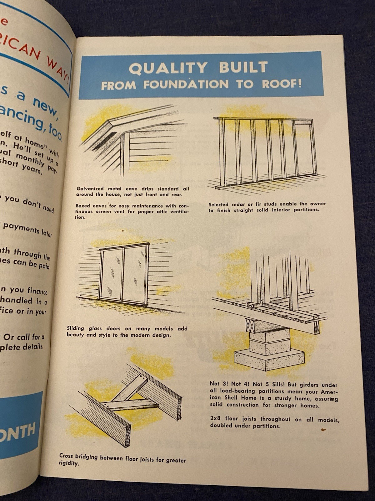 1950s Booklet AMERICAN SHELL HOMES House Plans Ranch Nassau Cherokee MCM Vintage