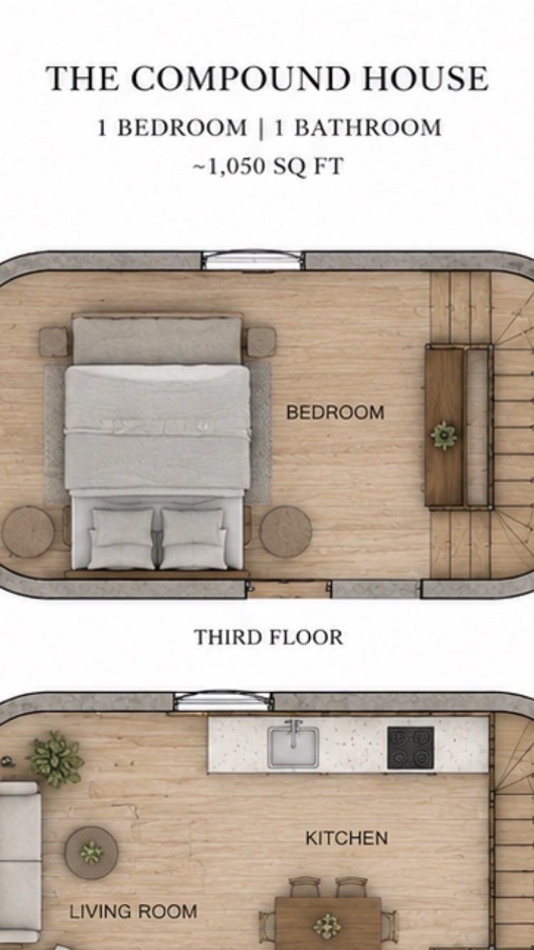 Tiny Home House Plans One Bedroom One Bathroom Three Floors