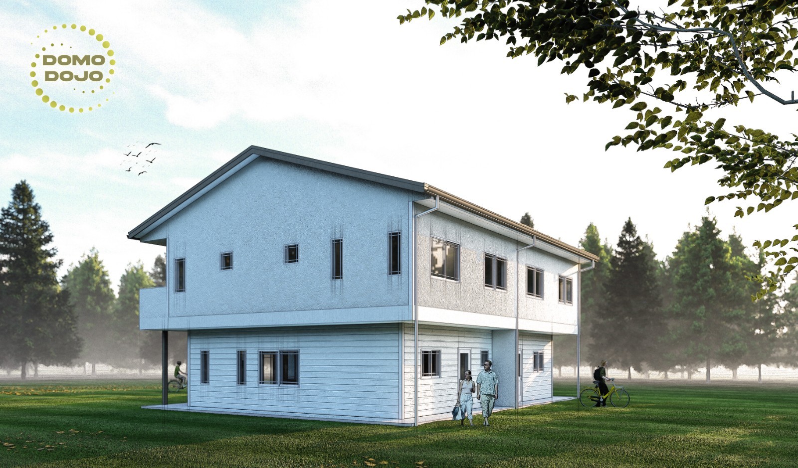 Countryside Dwelling Duplex Plans – PDF Downloadable Blueprint